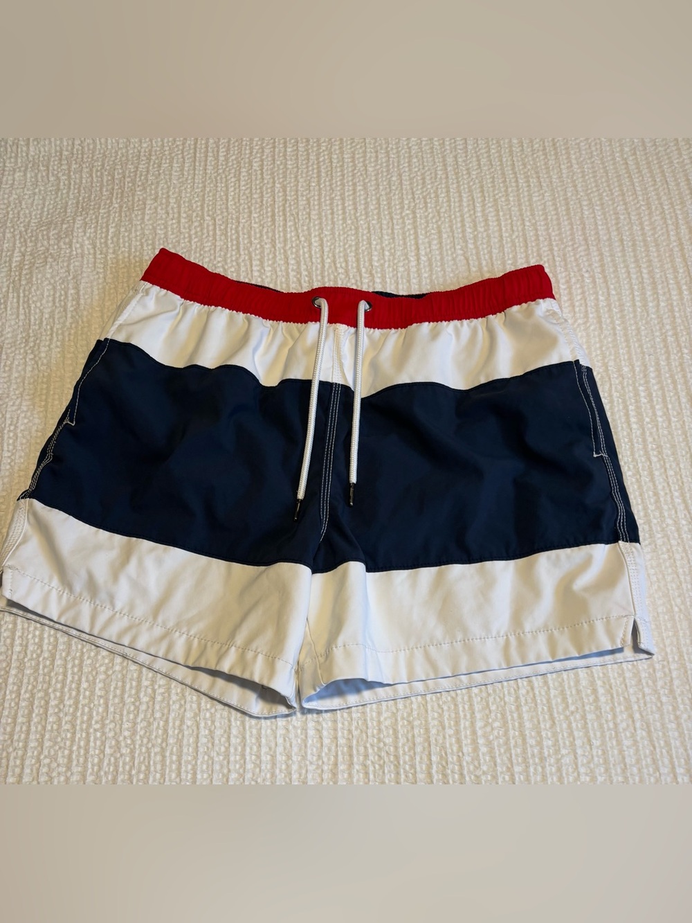 Abercrombie & Fitch men tri-color colorblocked swim trunk size Large